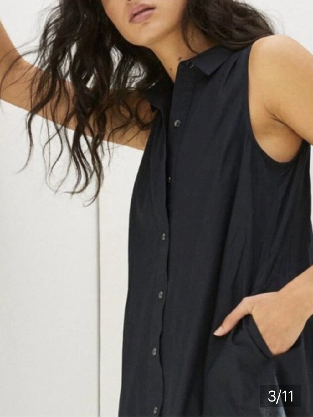 Maeve by Anthropologie Paola Flounced Midi Dress Black Small - Picture 5 of 16